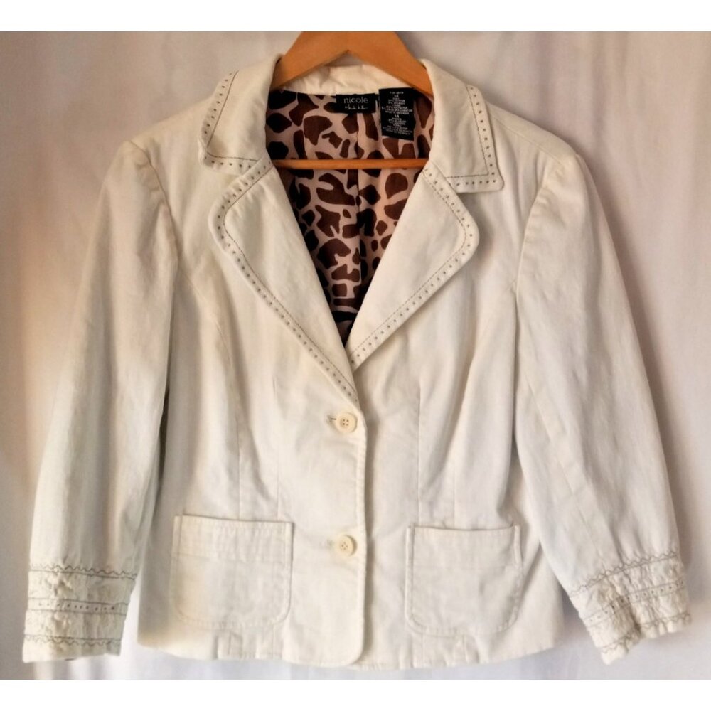 ✨ Nicole by Nicole Miller Ivory Blazer – Size 14